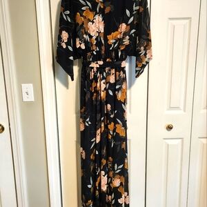 Baltic Born kimono-style maxi dress, midnight blue, size L